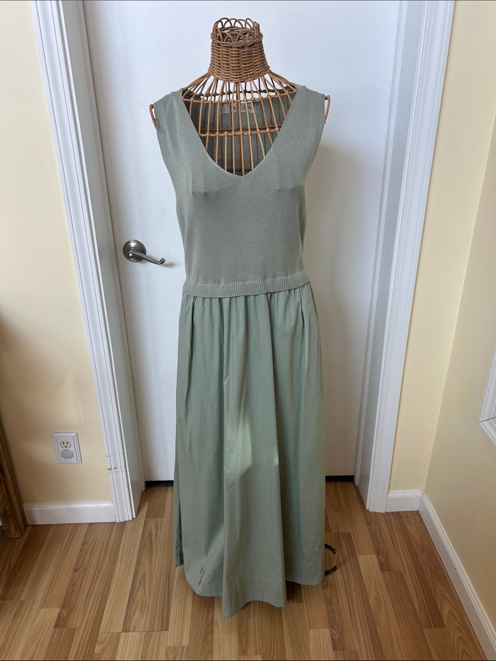 Taylor Sleeveless Sage Green Maxi Dress